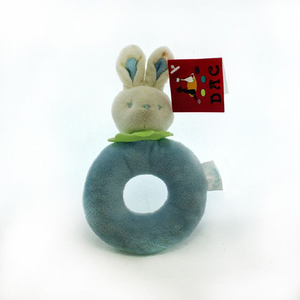 Soft Boa Plush Baby's Rabbit Ring Hochet