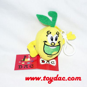 Porte-clés en peluche fruit citron