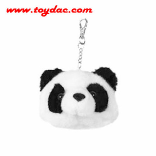 Porte-clés tête de panda en peluche