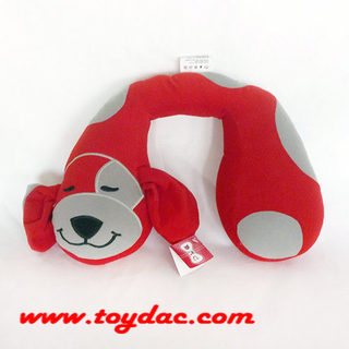 Oreiller de voiture et d'avion de chien de dessin animé en peluche