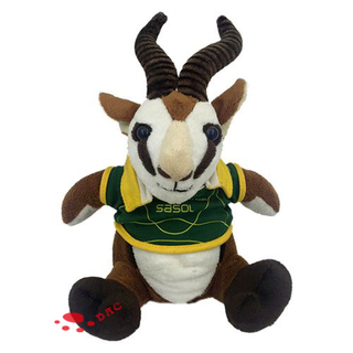 Peluche animal mascotte antilope avec robe