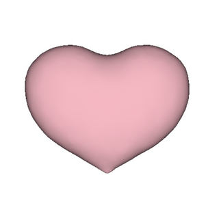 Modèle de papier de coussin de coeur d'amour de dessin animé